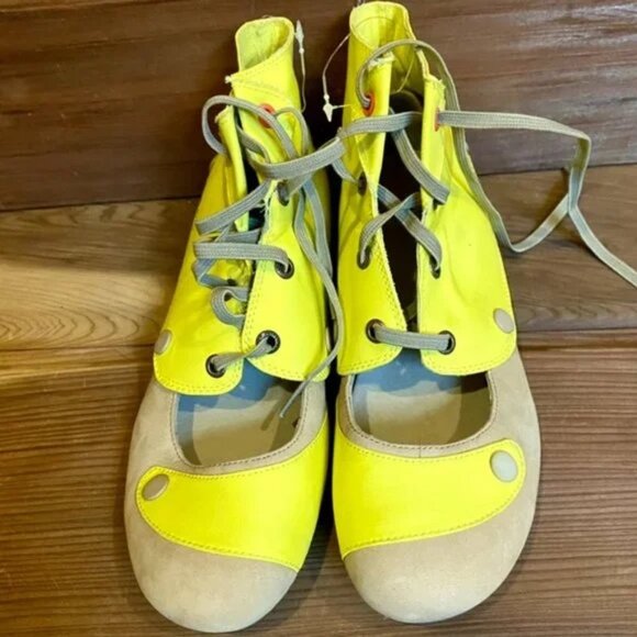 Patagonia Convertible Ballet Flats Neon Yellow/Taupe Best Fits 6.5–7 | Rare - Picture 4 of 11